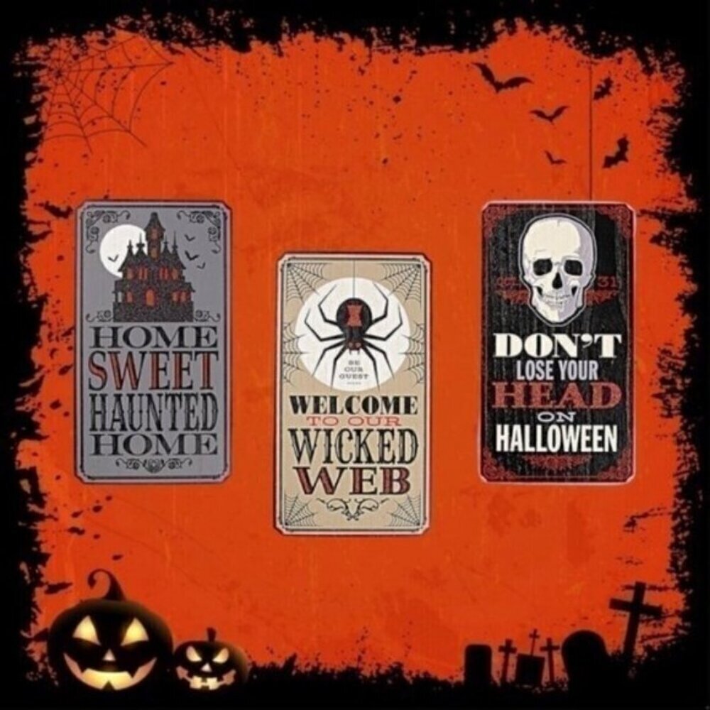 Halloween Gothic Wooden Signs 3 Pack